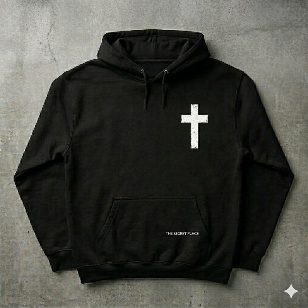 “Living Proof” Cross Hoodie | Christian Streetwear Pullover | Faith-Based Graphic Hoodie