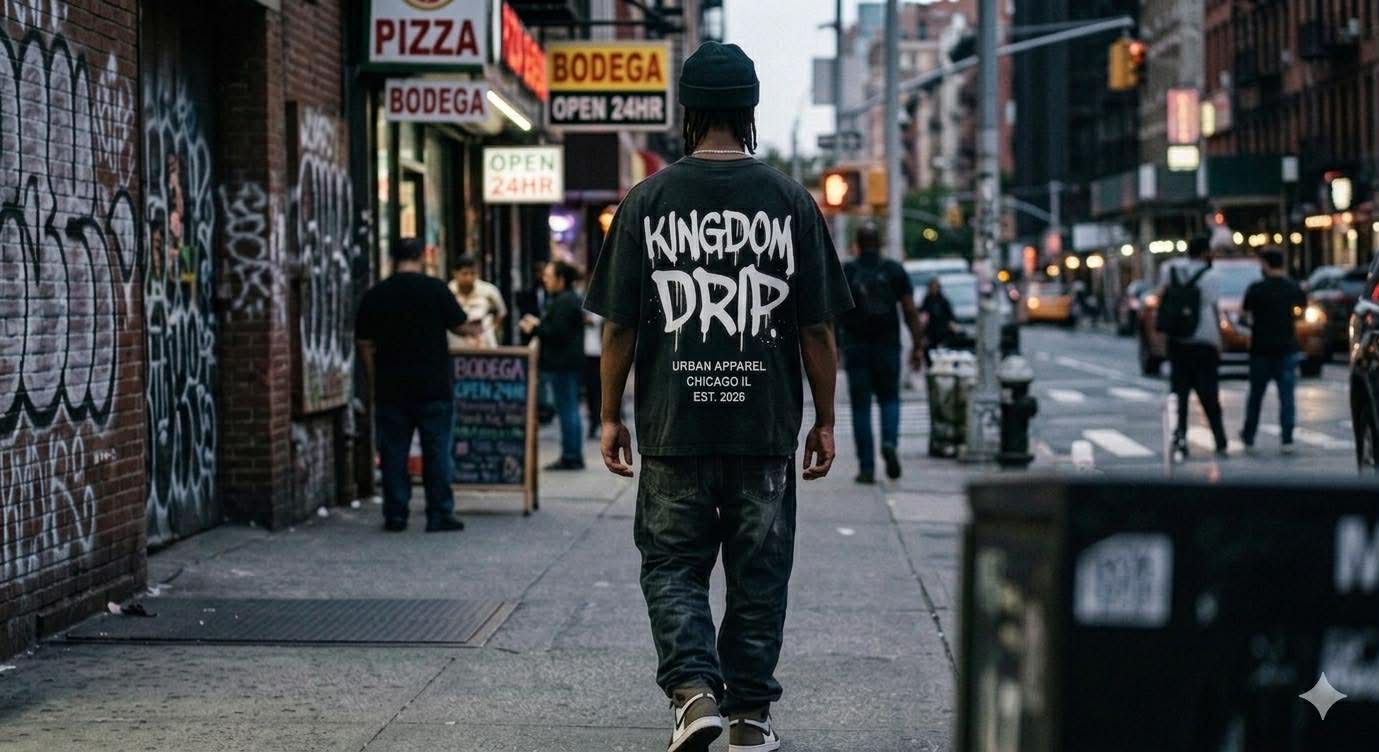 Kingdom Drip Oversized Streetwear T-Shirt | Faith-Based Urban Apparel