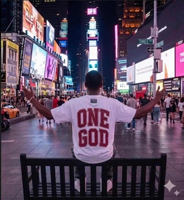 One God” Graphic T-Shirt | Christian Streetwear Tee | Faith-Based Minimalist Front & Back Shirt