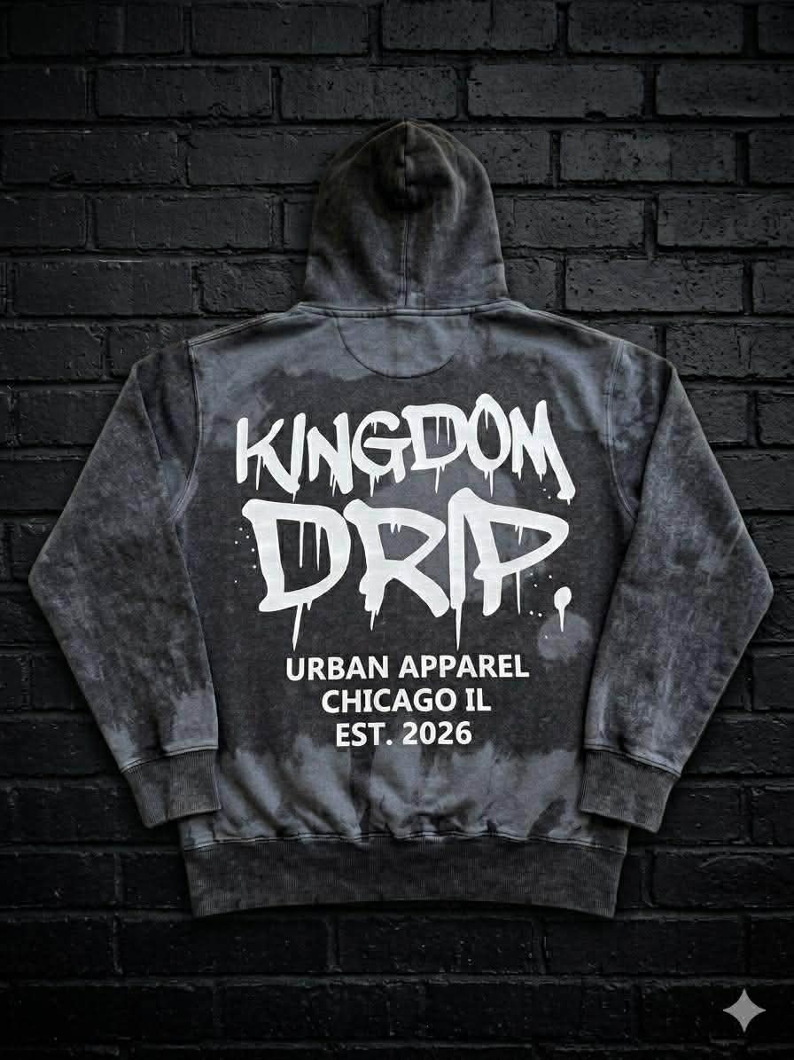 Kingdom Drip Acid Wash Hoodie | Christian Streetwear Hoodie | Premium Faith-Based Urban Apparel