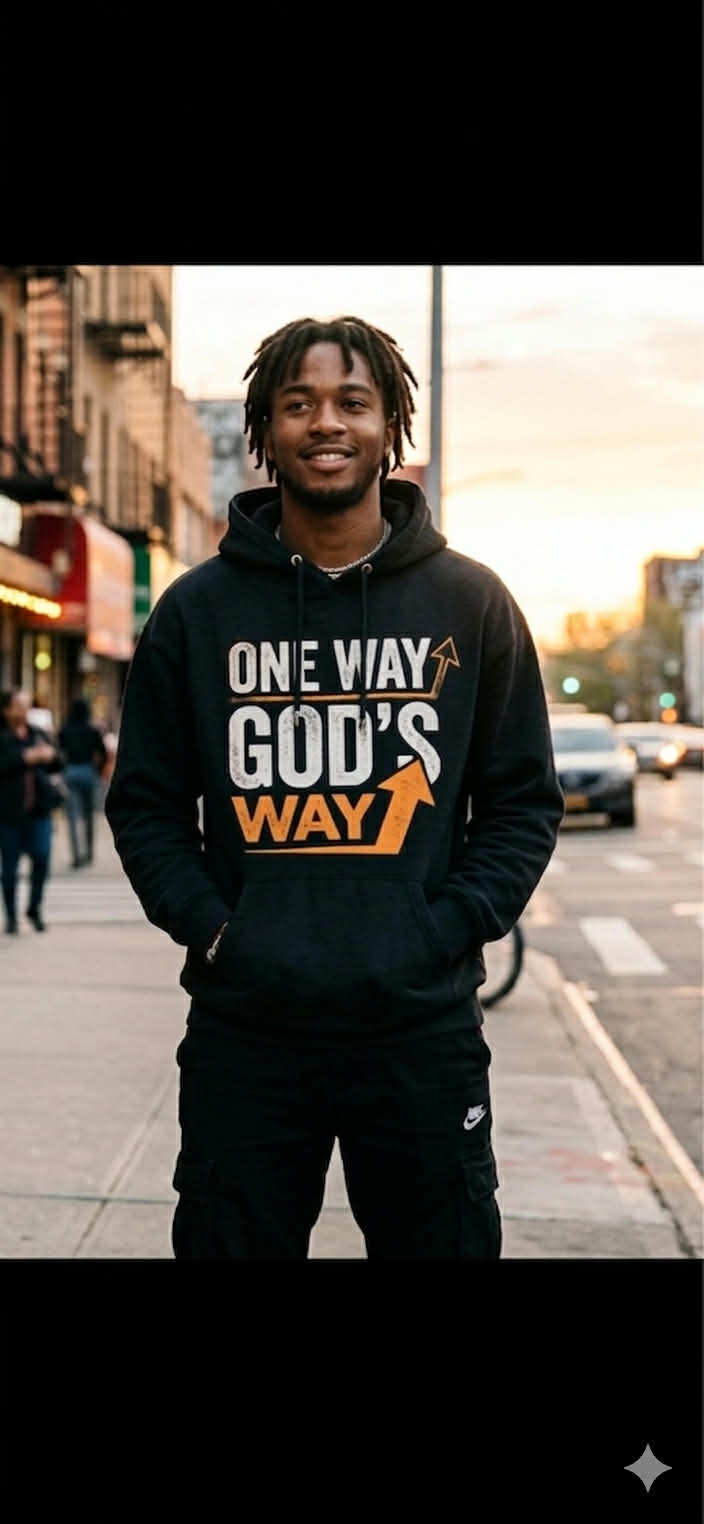 One Way God’s Way Hoodie | Christian Streetwear Pullover | Faith-Based Graphic Hoodie with Arrow Design
